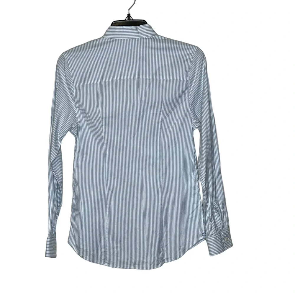 Southern Tide Shirt Size 4 Blue White Striped Cotton Stretch Blend Womens LS - Picture 8 of 8